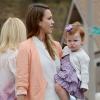 Jessica Alba et sa fille Haven arrivent chez les parents de Cash Warren pour le dimanche de Pâques. Camarillo, le 31 mars 2013.