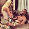 Mario Balotelli et sa compagne Fanny Neguesha prennent du bon temps le 29 mars 2013, chez eux à Milan.