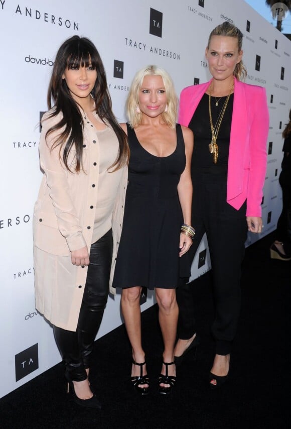 Tracy Anderson, soutenue par Kim Kardashian et Molly Sims fête l'ouverture de son nouveau studio à Los Angeles. Le 4 avril 2013.