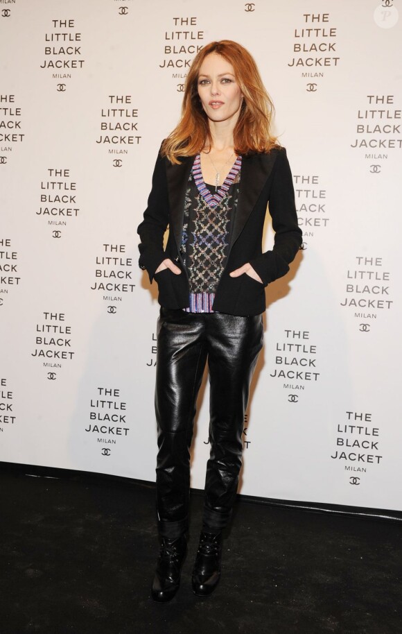 Vanessa Paradis - Exposition "The Little Black Jacket" (Chanel) à Milan, le 4 avril 2013.