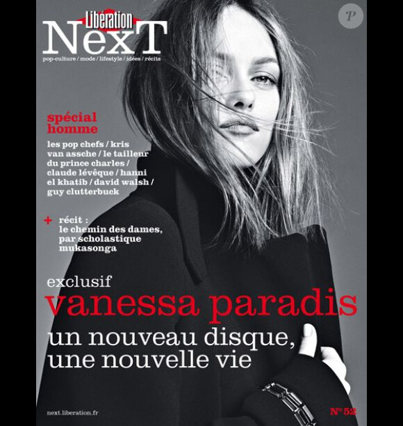 Vanessa Paradis en couverture de "NEXT", supplément de "Libération", du 6 avril 2013.