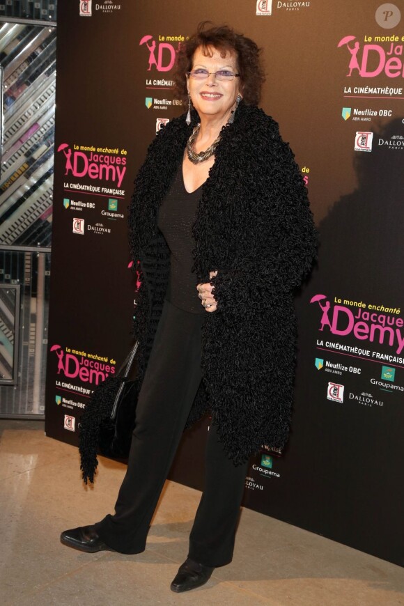 Claudia Cardinale à la soirée d'hommage à Jacques Demy pour l'exposition consacrée au cinéaste à la Cinémathèque Française, Paris, le 8 avril 2013.