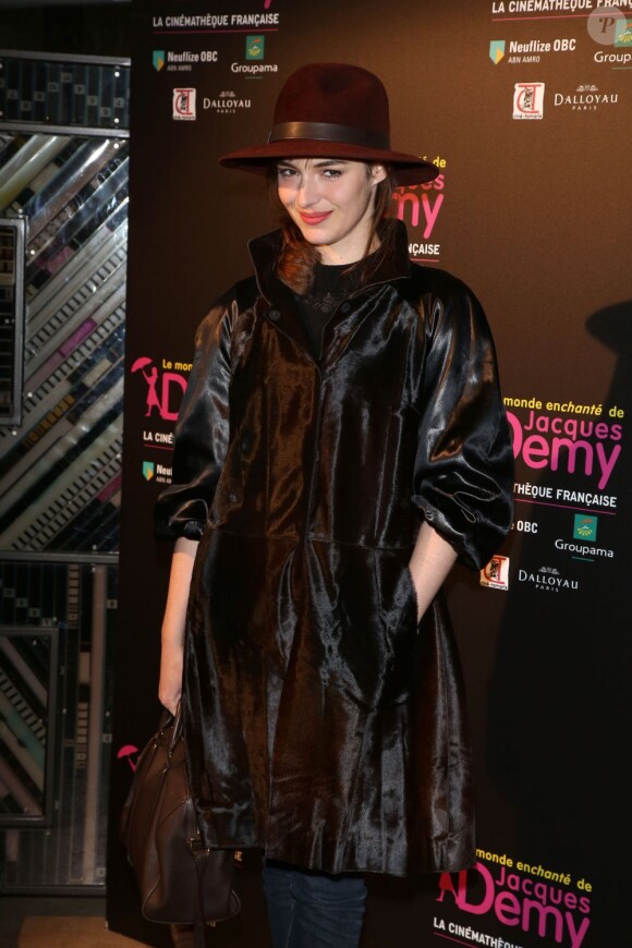 Louise Bourgoin à la soirée d'hommage à Jacques Demy pour l'exposition consacrée au cinéaste à la Cinémathèque Française, Paris, le 8 avril 2013.
