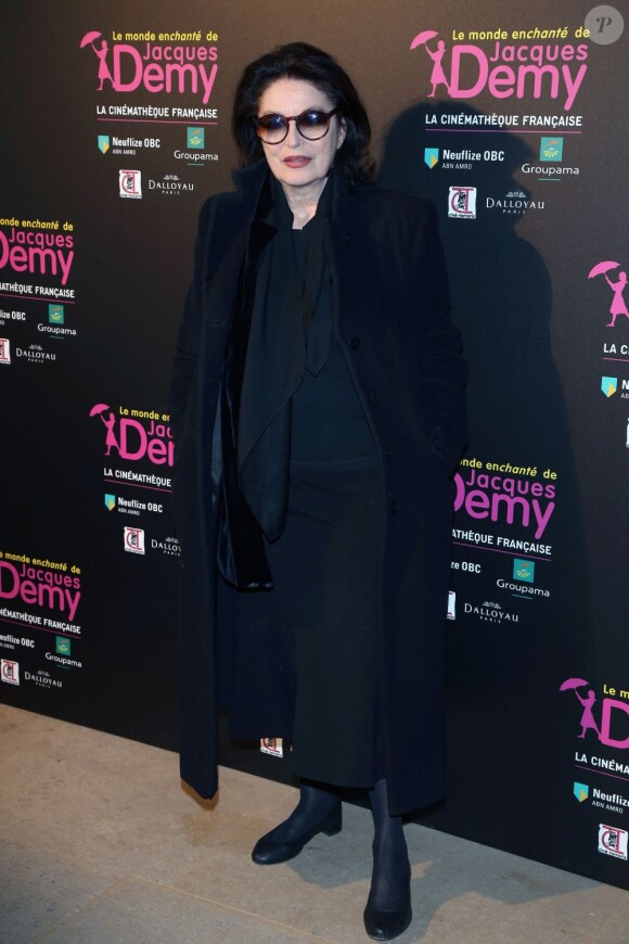 Anouk Aimée à la soirée d'hommage à Jacques Demy pour l'exposition consacrée au cinéaste à la Cinémathèque Française, Paris, le 8 avril 2013.