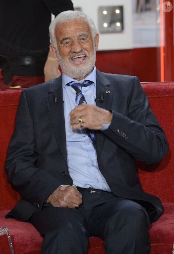 Jean-Paul Belmondo - Enregistrement de l'émission "Vivement Dimanche" consacrée à son 80e anniversaire à Paris le 10 avril 2013, diffusion le 14 avril.