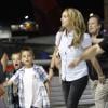 Britney Spears arrive à la Nouvelle-Orléans, accompagnée de ses enfants Sean et Jayden Federline et de son père Jamie, le 28 mars 2013.