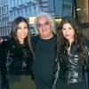 Flavio Briatore, heureux entre sa femme Elisabetta Gregoraci et une amie à Vienne, le 17 avril 2013