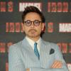 Robert Downey Jr. pendant le photocall du film Iron Man 3 à l'hotel Dorchester à Londres le 17 avril 2013.