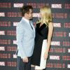 Robert Downey Jr. et Gwyneth Paltrow lors du photocall du film Iron Man 3 à l'hotel Dorchester à Londres le 17 avril 2013.