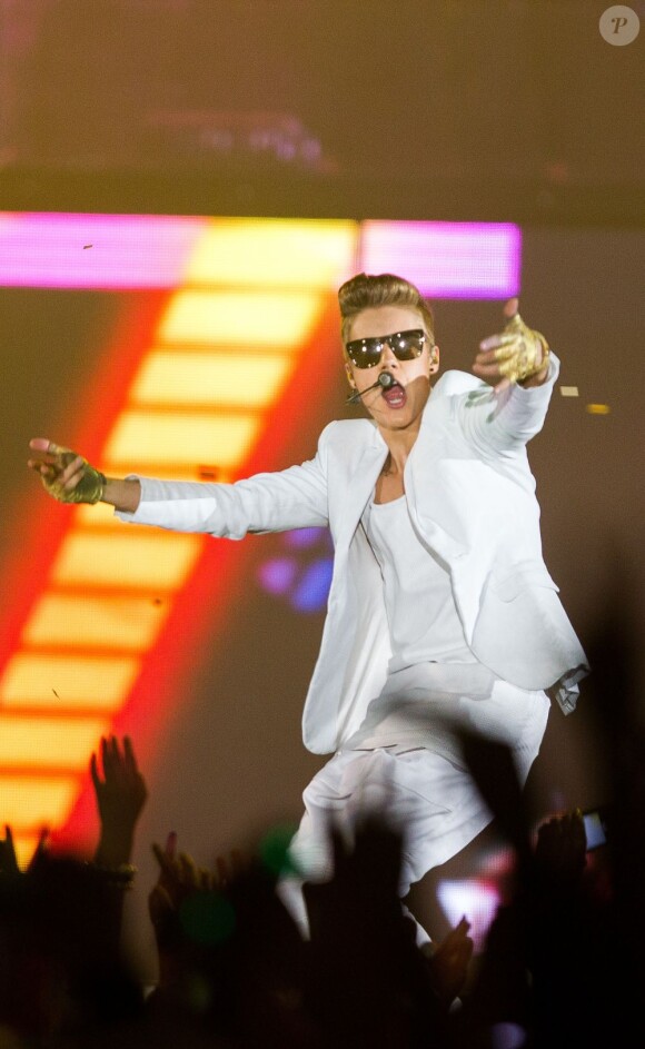Justin Bieber en concert à Oslo, le 16 avril 2013.