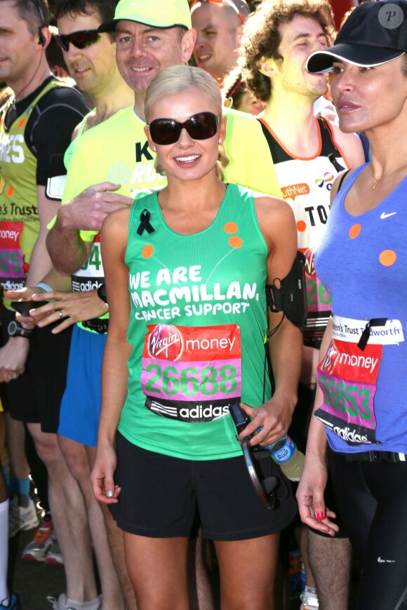 Katherine Jenkins au départ du marathon de Londres le 21 avril 2013.