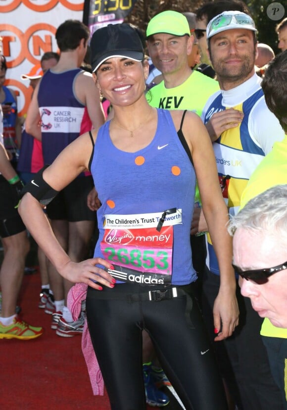 Sophie Anderton au départ du marathon de Londres le 21 avril 2013.