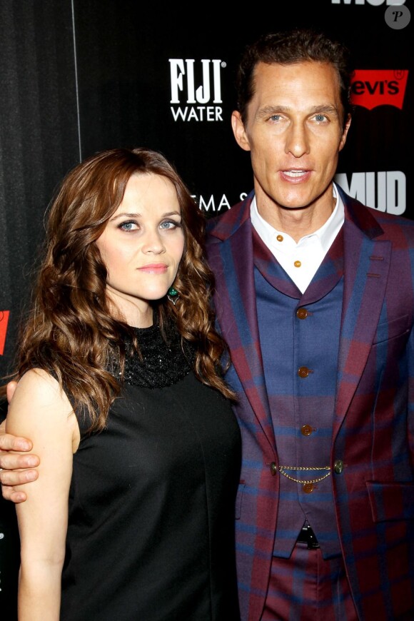 Reese Witherspoon et son partenaire Matthew McConaughey pendant la première du film Mud à New York le 21 avril 2013.