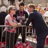 Le prince Harry à l'arrivée du marathon de Londres, le 21 avril 2013