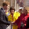 Le prince Harry à l'arrivée du marathon de Londres, le 21 avril 2013