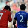Luis Suarez, auteur d'une belle morsure sur Branislav Ivanovic lors du match entre Liverpool et Chelsea le 21 avril 2013 à Liverpool
