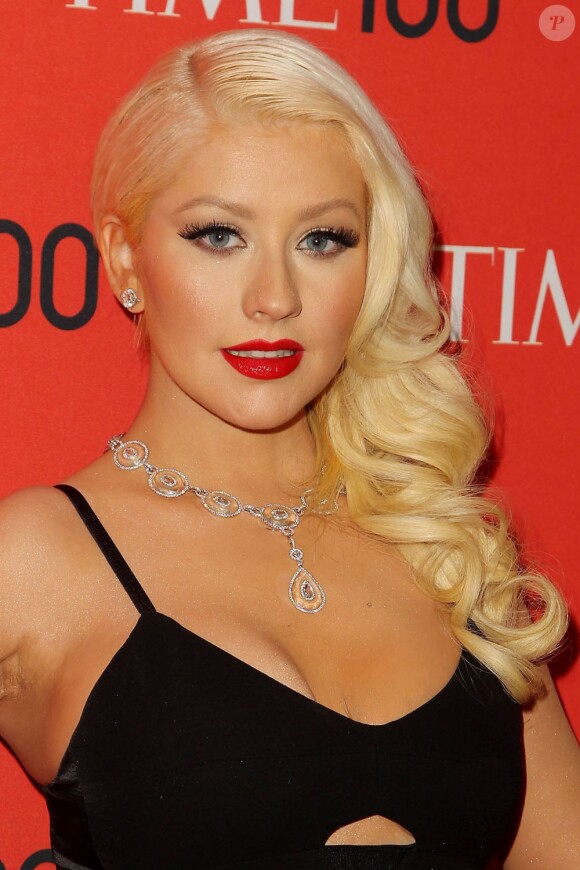 Christina Aguilera sur le tapis rouge du gala organisé par le magazine Time, à New York le 23 avril 2013.