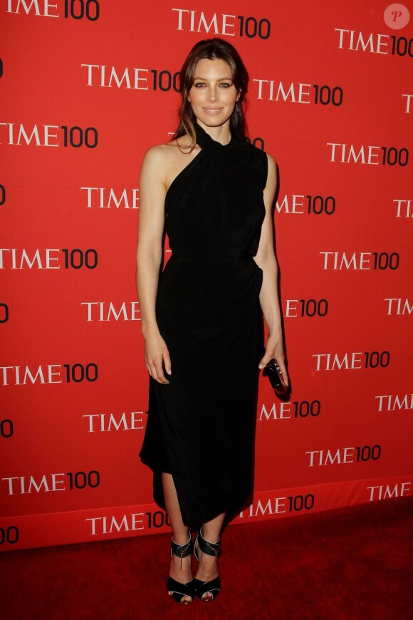 Jessica Biel sur le tapis rouge du gala organisé par le magazine Time, à New York le 23 avril 2013.