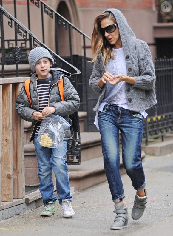 Sarah Jessica Parker et James vont à l'école à New York, le 29 avril 2013.