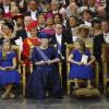 Les princesses Catharina-Amalia, Beatrix, Alexia et Ariane à la prestation de serment du roi Willem-Alexander des Pays-Bas, le 30 avril 2013 à la Nouvelle Eglise (Nieuwe Kerk) d'Amsterdam.
