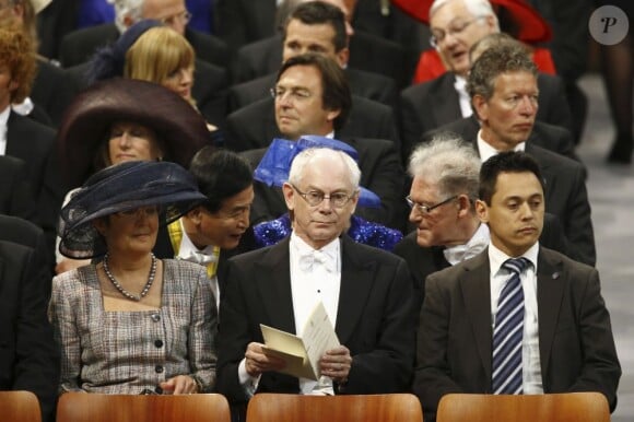 Herman van Rompuy, président du Conseil de l'Europe, à la prestation de serment du roi Willem-Alexander des Pays-Bas, le 30 avril 2013 à la Nouvelle Eglise (Nieuwe Kerk) d'Amsterdam.