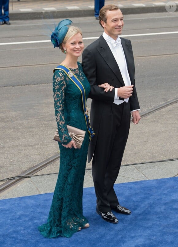 La princesse Carolina de Bourbon-Parme et Albert Brenninkmeijer à la prestation de serment du roi Willem-Alexander des Pays-Bas, le 30 avril 2013 à la Nouvelle Eglise (Nieuwe Kerk) d'Amsterdam.