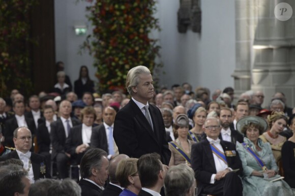 Geert Wilders lors de la prestation de serment du roi Willem-Alexander des Pays-Bas, le 30 avril 2013 à la Nouvelle Eglise (Nieuwe Kerk) d'Amsterdam.