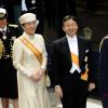 Le prince héritier Naruhito du Japon et la princesse Masako à la prestation de serment du roi Willem-Alexander des Pays-Bas, le 30 avril 2013 à la Nouvelle Eglise (Nieuwe Kerk) d'Amsterdam.