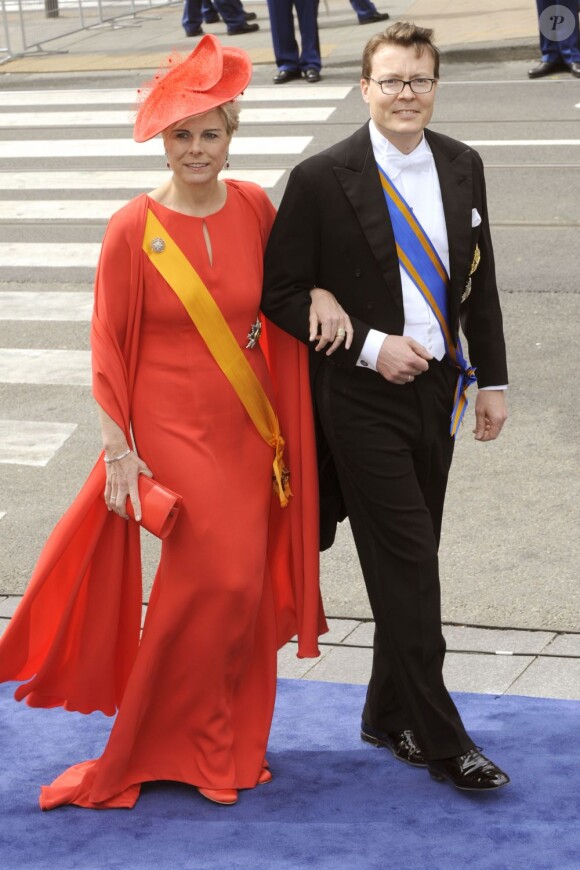 La princesse Laurentien et le prince Constantijn des Pays-Bas à la prestation de serment du roi Willem-Alexander des Pays-Bas, le 30 avril 2013 à la Nouvelle Eglise (Nieuwe Kerk) d'Amsterdam.