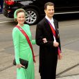 La princesse Sophie et le prince Alois du Liechtenstein à la prestation de serment du roi Willem-Alexander des Pays-Bas, le 30 avril 2013 à la Nouvelle Eglise (Nieuwe Kerk) d'Amsterdam.