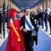 La princesse Laurentien et le prince Constantijn à la prestation de serment solennelle du roi Willem-Alexander des Pays-Bas, le 30 avril 2013 à la Nouvelle Eglise (Nieuwe Kerk) d'Amsterdam.