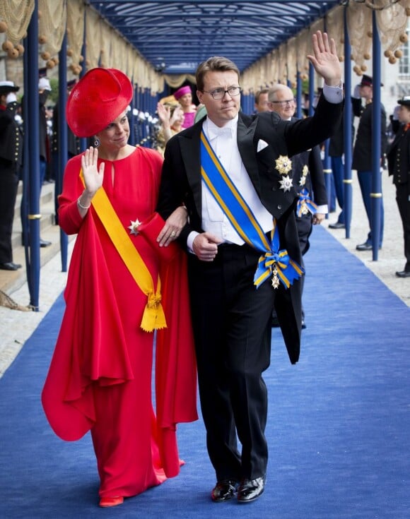 La princesse Laurentien et le prince Constantijn à la prestation de serment solennelle du roi Willem-Alexander des Pays-Bas, le 30 avril 2013 à la Nouvelle Eglise (Nieuwe Kerk) d'Amsterdam.