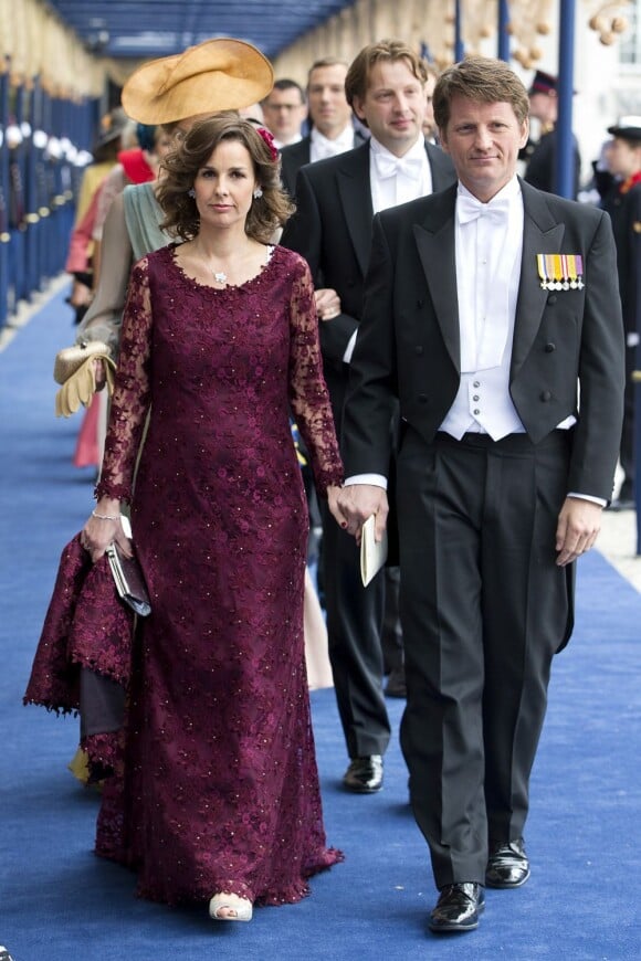 Le prince Pieter Christiaan et la princesse Anita à la prestation de serment solennelle du roi Willem-Alexander des Pays-Bas, le 30 avril 2013 à la Nouvelle Eglise (Nieuwe Kerk) d'Amsterdam.