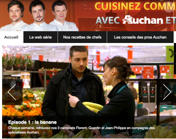 Capture d'écran du site Internet Auchan - Top Chef