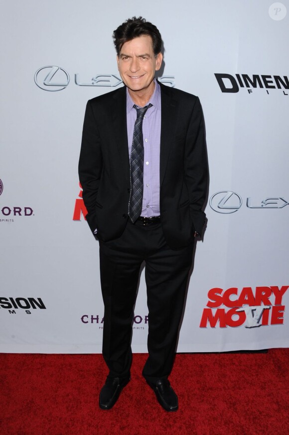 Charlie Sheen à la première de Scary Movie 5, le 11 avril 2013 à Los Angeles.