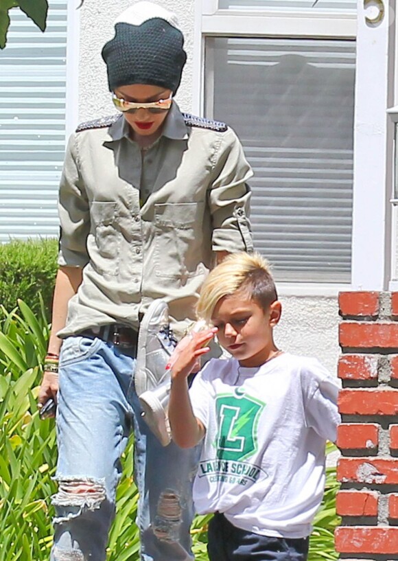 Gwen Stefani et son aîné Kingston dans le quartier de Sherman Oaks à Los Angeles, le 3 mai 2013.