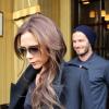 David et Victoria Beckham viennent de déjeuner avec leurs enfants Cruz et Romeo à l'hôtel Costes à Paris le 4 mai 2013.