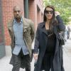 Kanye West et Kim Kardashian surpris dans le quartier de Soho à New York, quelques heures avant le MET Ball. Le 6 mai 2013.