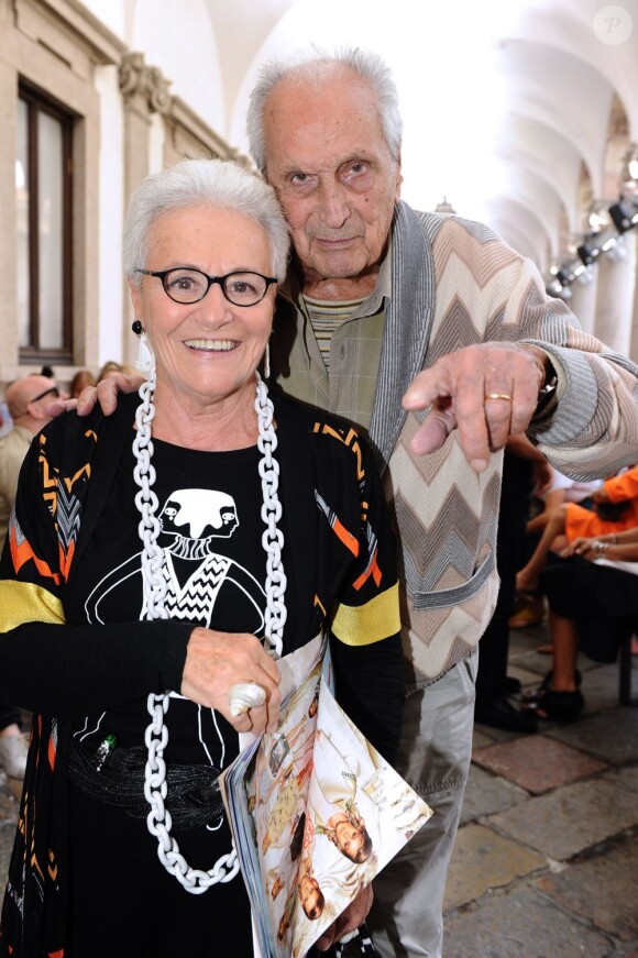 Rosita et Ottavio Missoni, fondateurs de la marque Missoni, à Milan en septembre 2011.