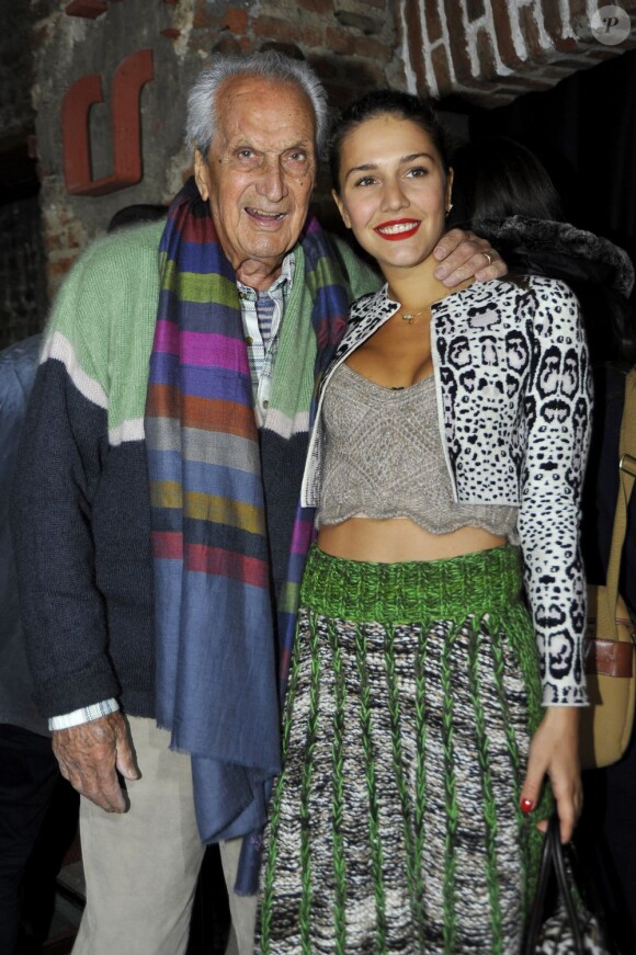 Ottavio Missoni et sa petite-fille Marghetita à Milan en janvier 2011.