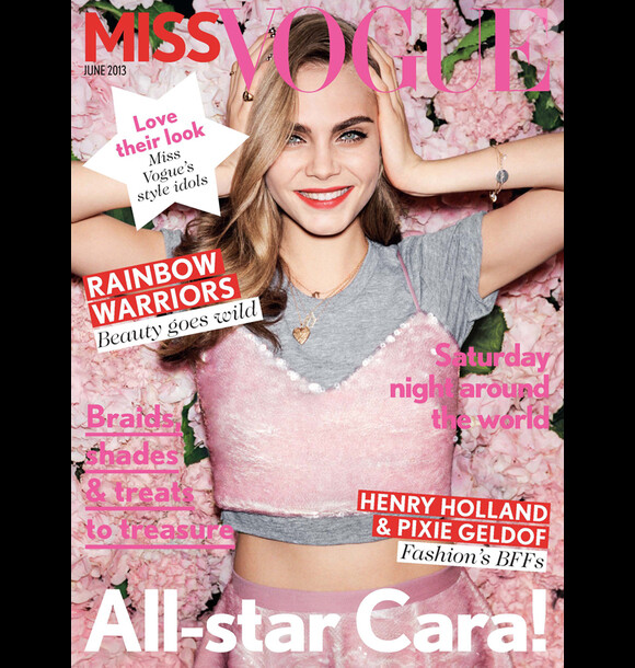 Cara Delevingne figure en couverture du magazine Miss Vogue de juin 2013. Photo par Angelo Pennetta.