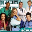 Donald Faison, Sarah Chalke, Zach Braff, John C. McGinley, Judy Reyes et Ken Jenkins, tous membres du casting de Scrubs.   