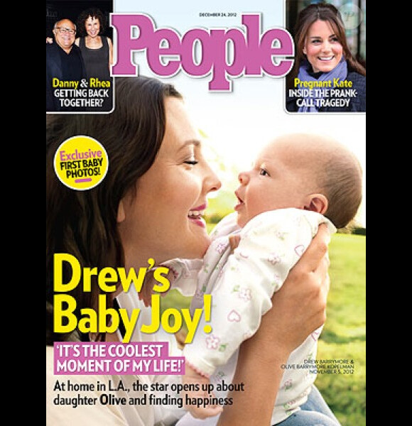 Drew Barrymore présente sa fille, Olive, née en septembre 2012, en couverture de People magazine