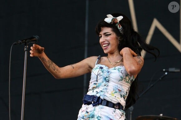 Amy Winehouse sur scène durant un festival irlandais, le 12 juillet 2008. 