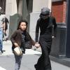 Meg Ryan et ses enfants Jack Quaid et Daisy True se baladent dans les rues de Soho à New York, le 12 mai 2013.