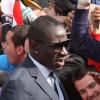 Mamadou Sakho quitte le Parc des Princes pour fêter le titre de Champion de France au Trocadero à Paris le 13 mai 2013.