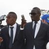 Blaise Matuidi, Mamadou Sakho quittent le Parc des Princes pour fêter le titre de Champion de France au Trocadero à Paris le 13 mai 2013.