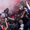 Les supporters du PSG fêtent leur victoire en Ligue 1 sur la place du Trocadero le 13 mai 2013.