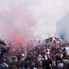 Les supporters du PSG fêtent leur victoire en Ligue 1 sur la place du Trocadero le 13 mai 2013.