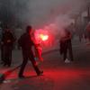 Manifestation de supporters du PSG sur les Champs-Elysées le 13 mai 2013. A cause de débordements, la fête prévue pour célébrer le titre en Ligue 1 a été annulée.